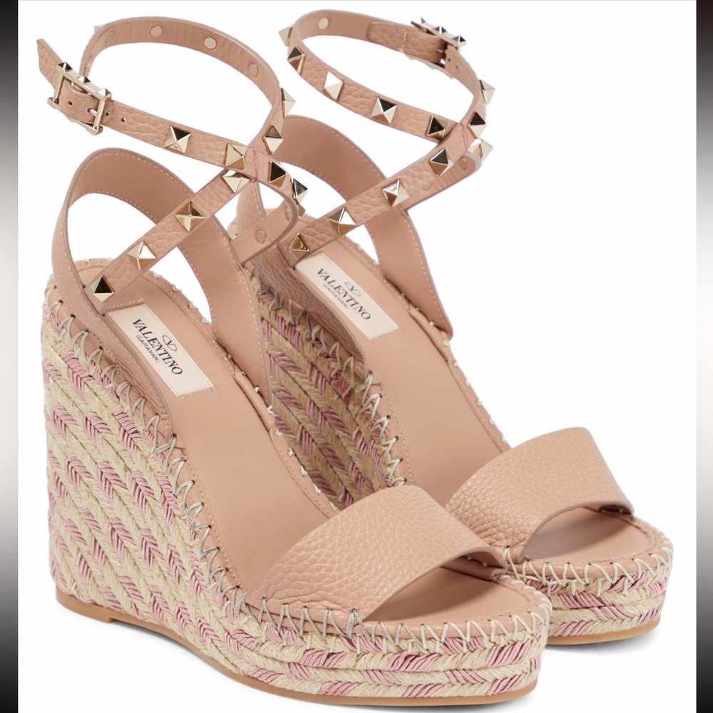 VALENTINO GARAVANI Rockstud Espadrille Wedges